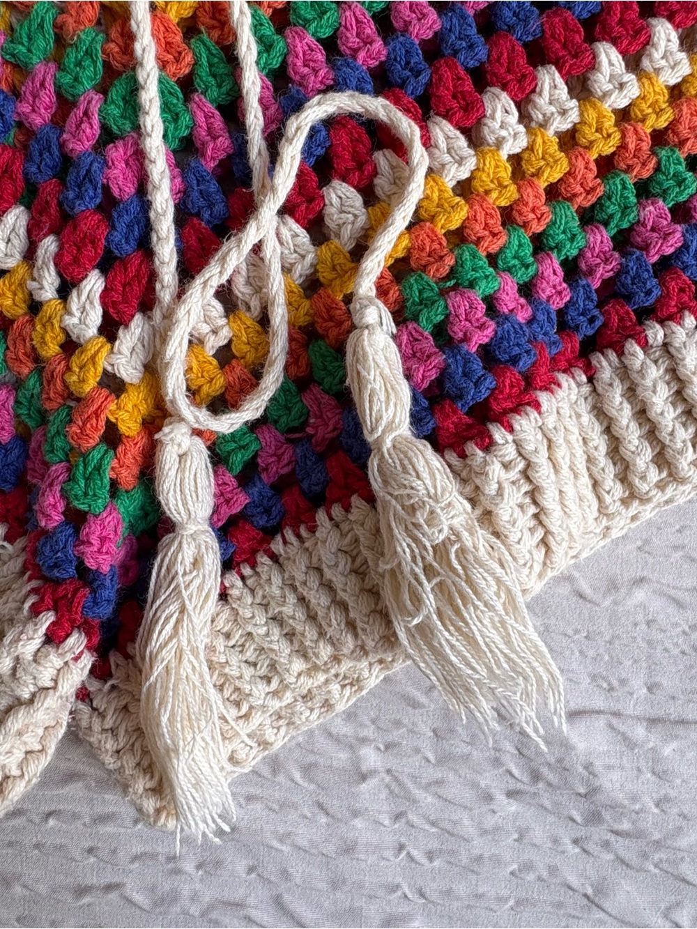 Handmade Crochet Rainbow Drawstring Skorts - Picture 4 of 5